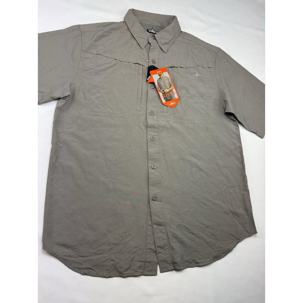 Habit Kestrel Creek‎ Shirt Mens M Brushed Nickel UPF 30+ Solar Fishing